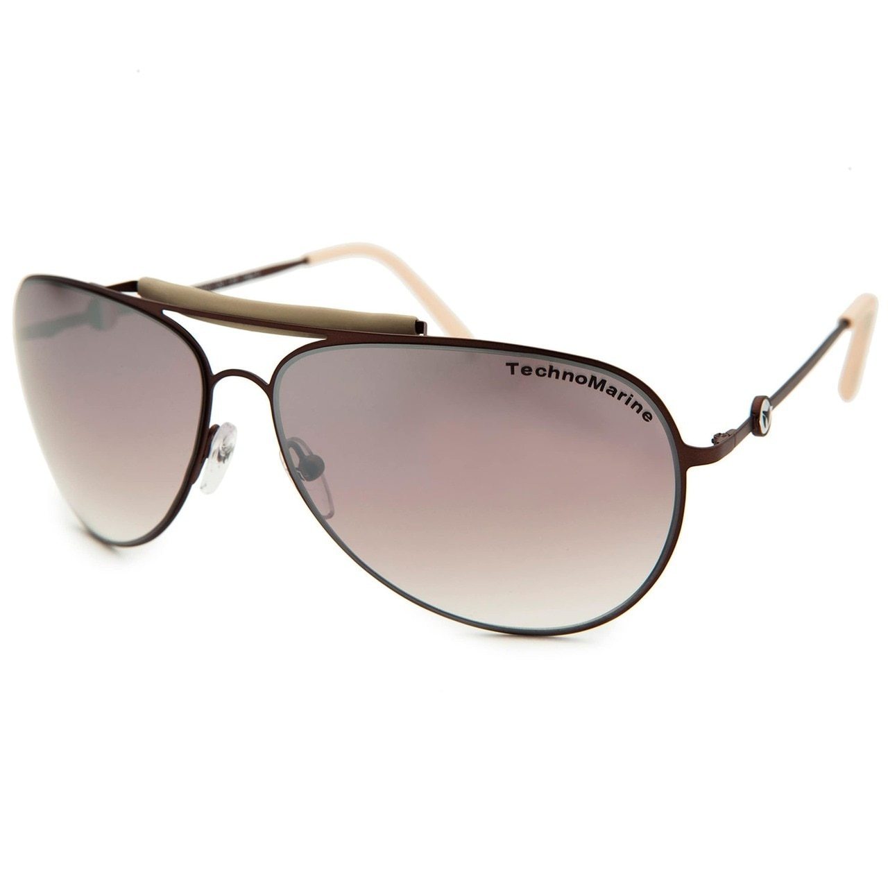 Technomarine Aviator Cruise Steel TMEW002-06 sunglasses with brown gradient lenses and metal frame, stylishly displayed.