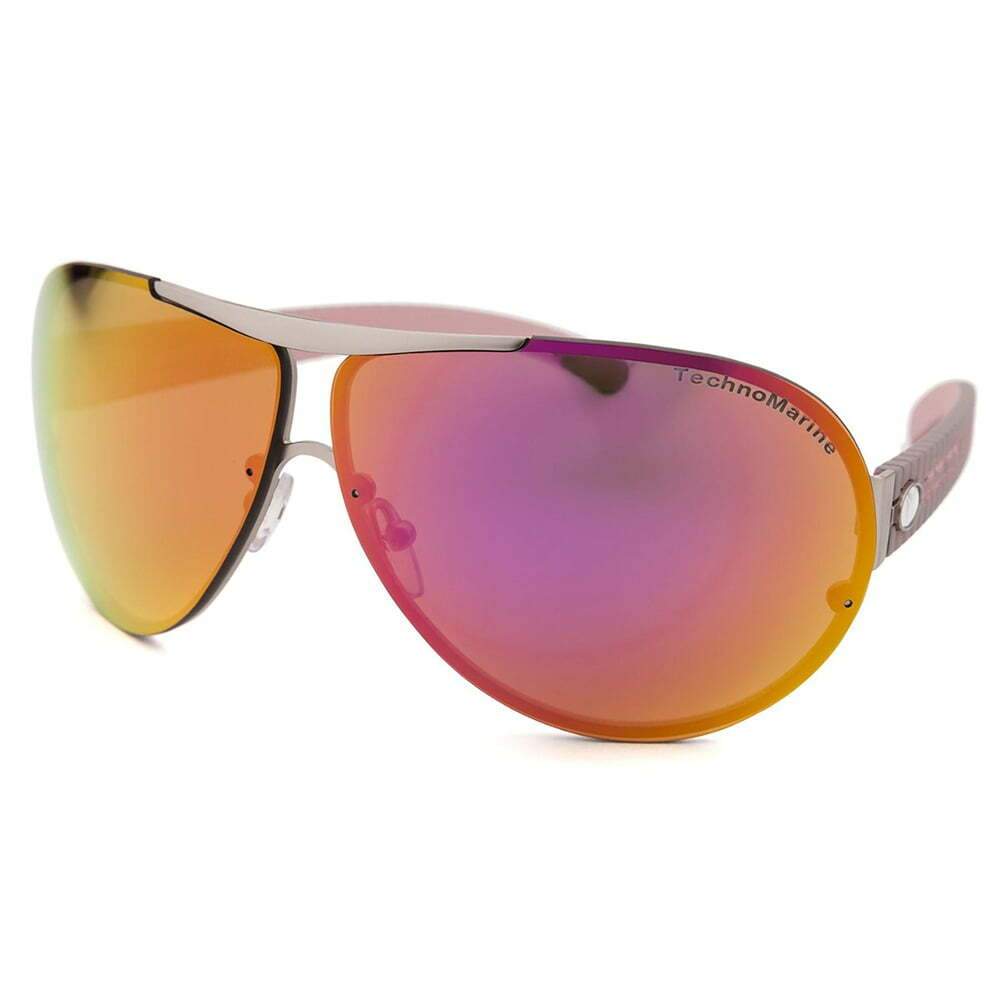 Technomarine Cruise Speedway Aviator TMEW007-01 Pilot Sunglasses in pink and green with mirrored lenses and metal frame.