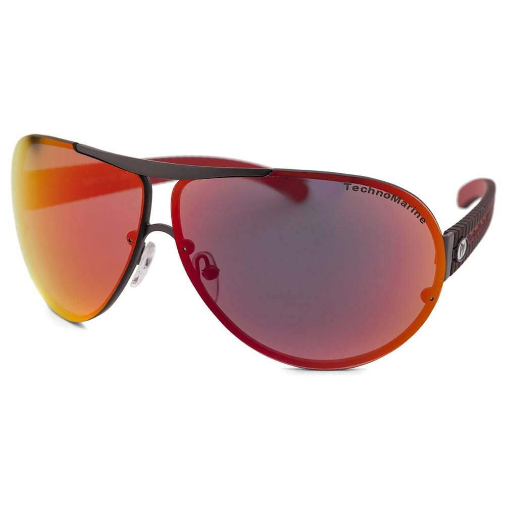 Technomarine Cruise Speedway Aviator TMEW007-09 Pilot Sunglasses in brown and red, showcasing mirrored lenses and a sleek metal frame.