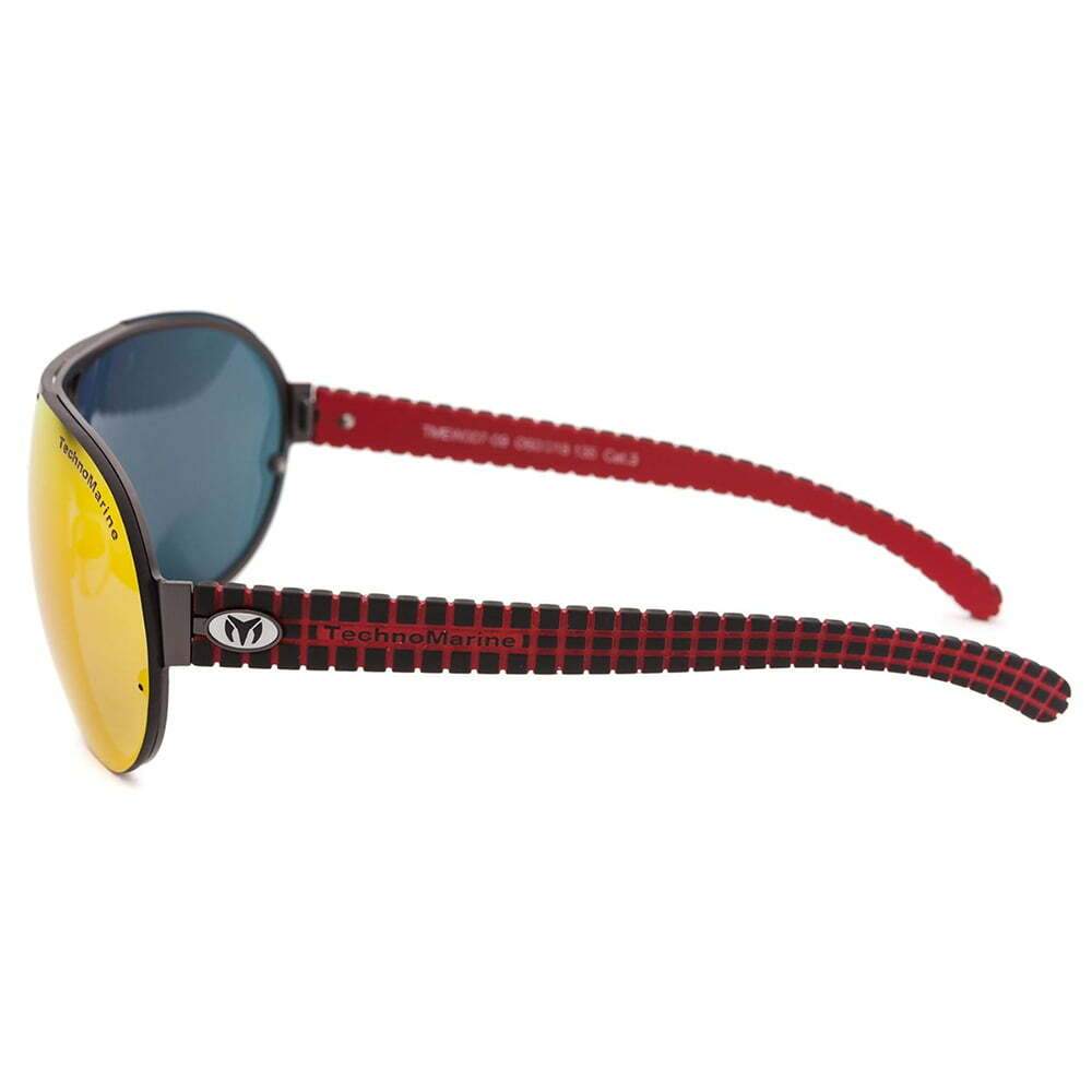 Technomarine Cruise Speedway Aviator TMEW007-09 Pilot Sunglasses in brown and red, showcasing mirrored lenses and a sleek metal frame.