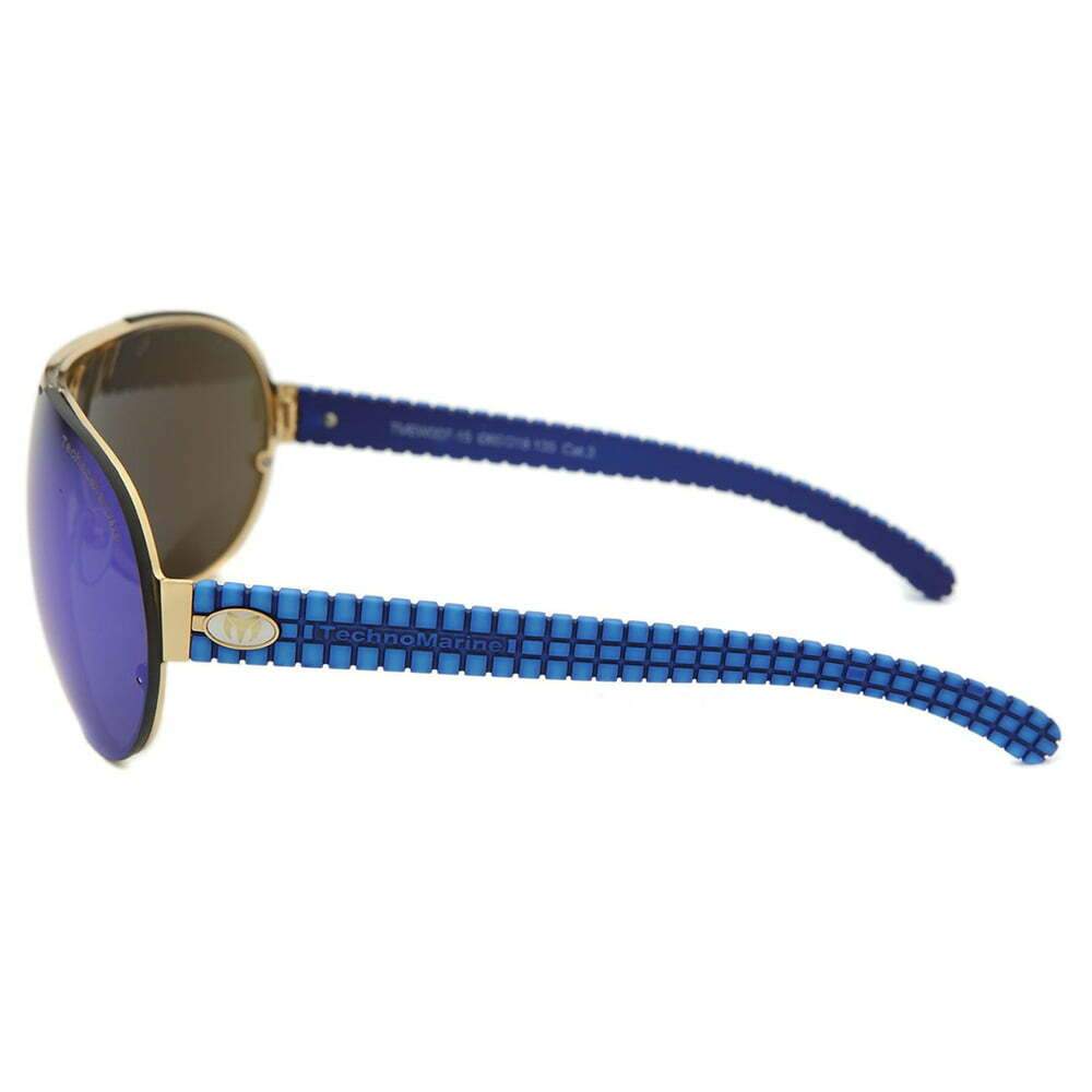 Technomarine Cruise Speedway Aviator TMEW007-15 Pilot Sunglasses with blue mirrored lenses and sleek metal frame.