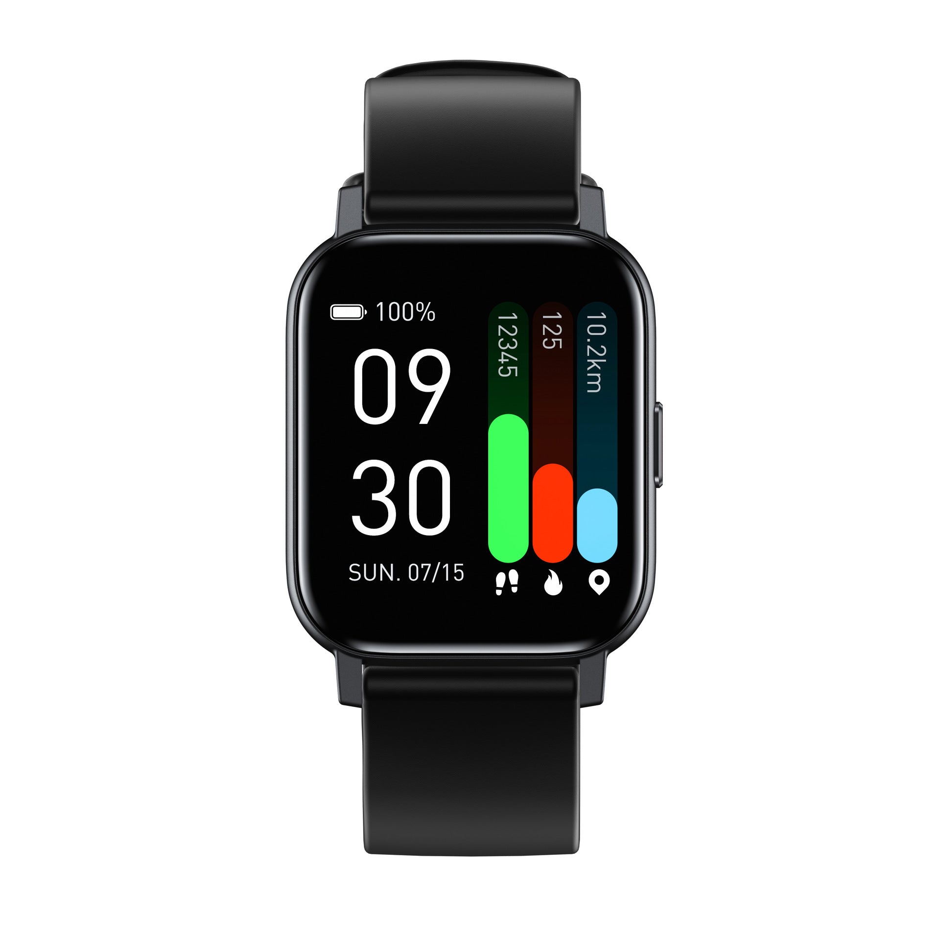 Temperature Push Heart Rate Alarm Pedometer Smart Watch with a 1.3-inch touch screen and silicone wristband, showcasing its sleek design and health tracking features.