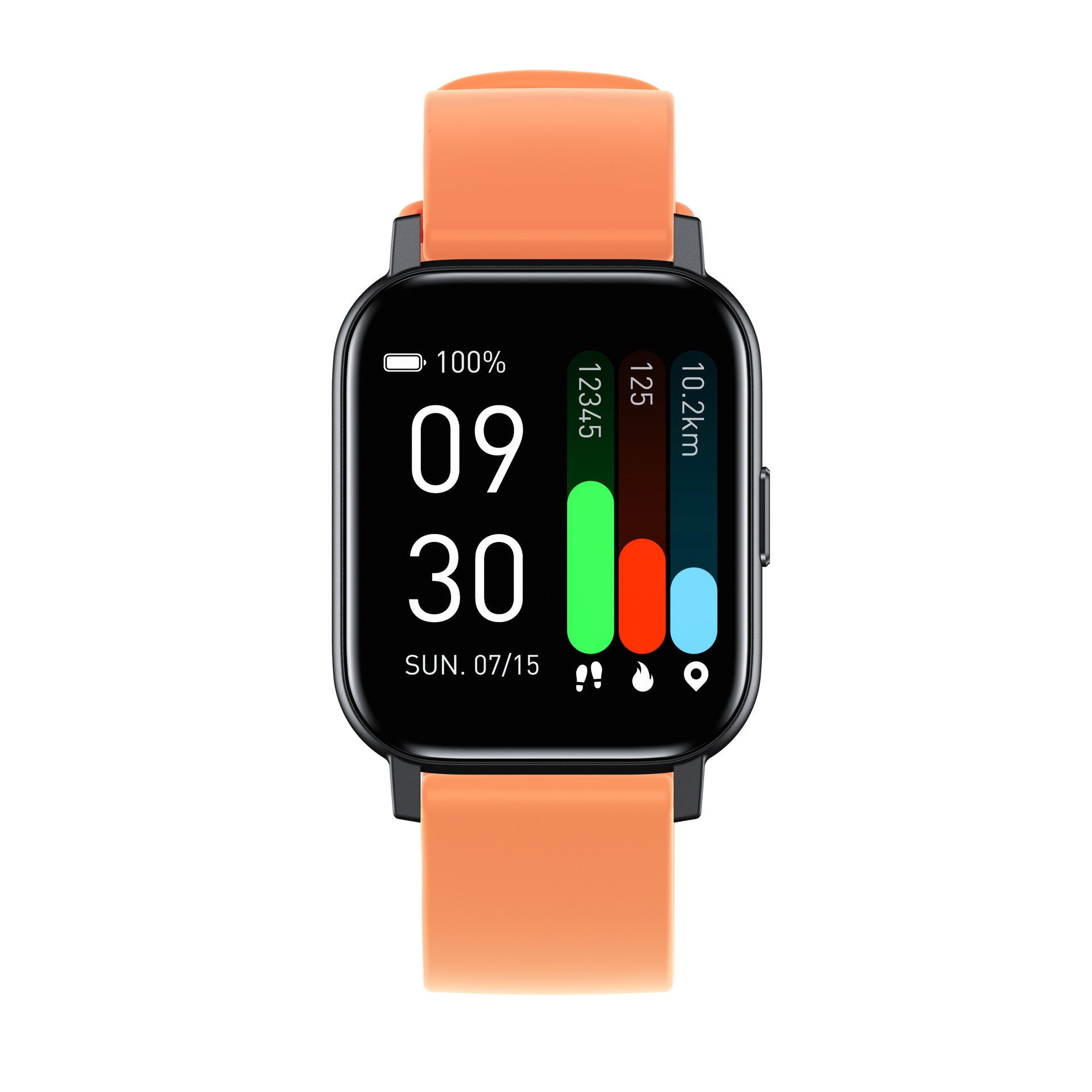 Temperature Push Heart Rate Alarm Pedometer Smart Watch with a 1.3-inch touch screen and silicone wristband, showcasing its sleek design and health tracking features.