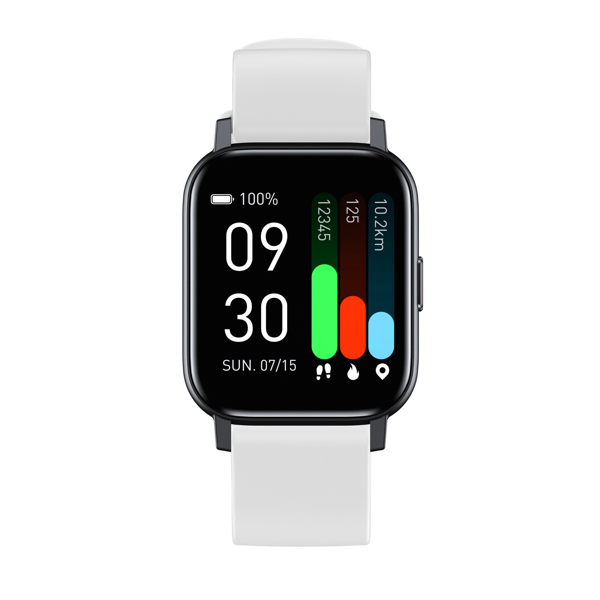 Temperature Push Heart Rate Alarm Pedometer Smart Watch with a 1.3-inch touch screen and silicone wristband, showcasing its sleek design and health tracking features.