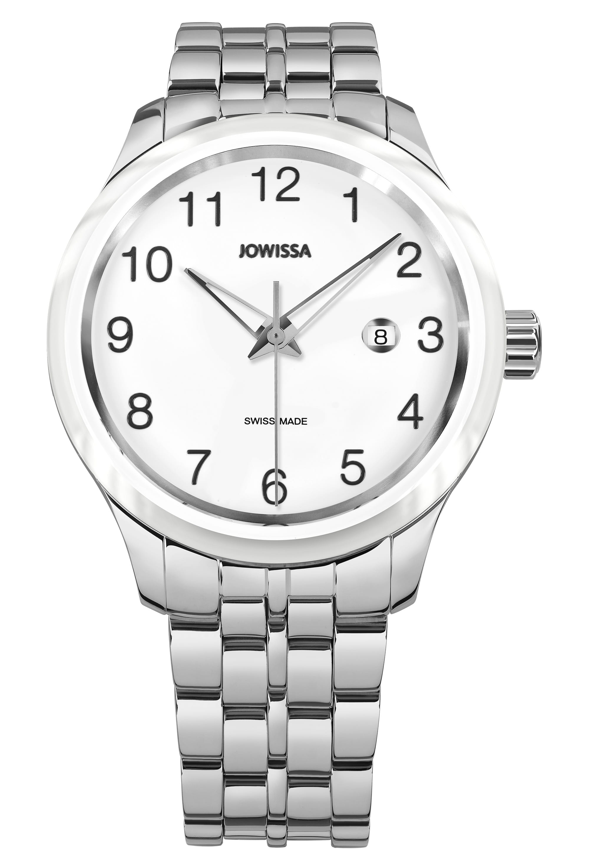 Tiro Swiss Ladies Watch J4.227.L featuring a stainless steel case, sunray dial, and elegant bracelet design.