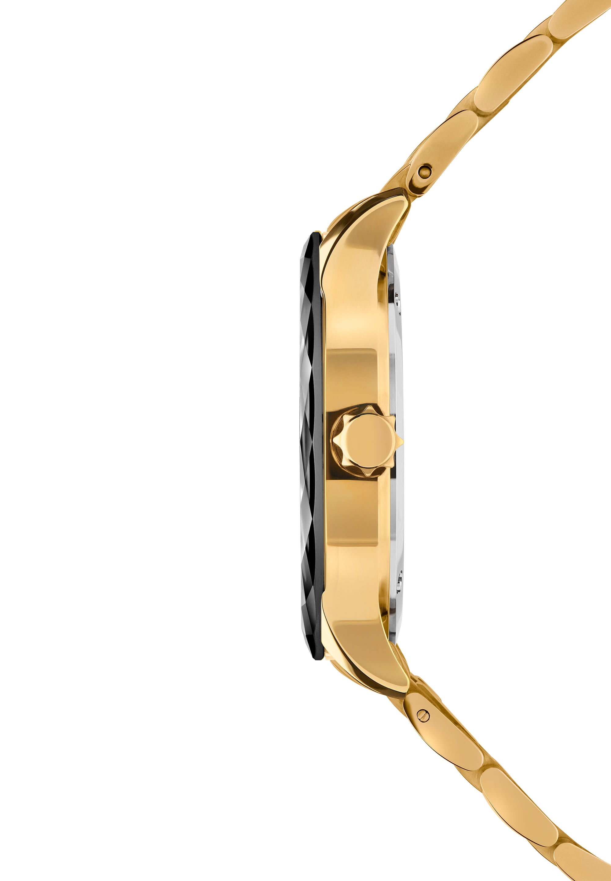 Tiro Swiss Ladies Watch J6.236.M featuring a black dial and gold bracelet, showcasing elegant design and Swiss craftsmanship.