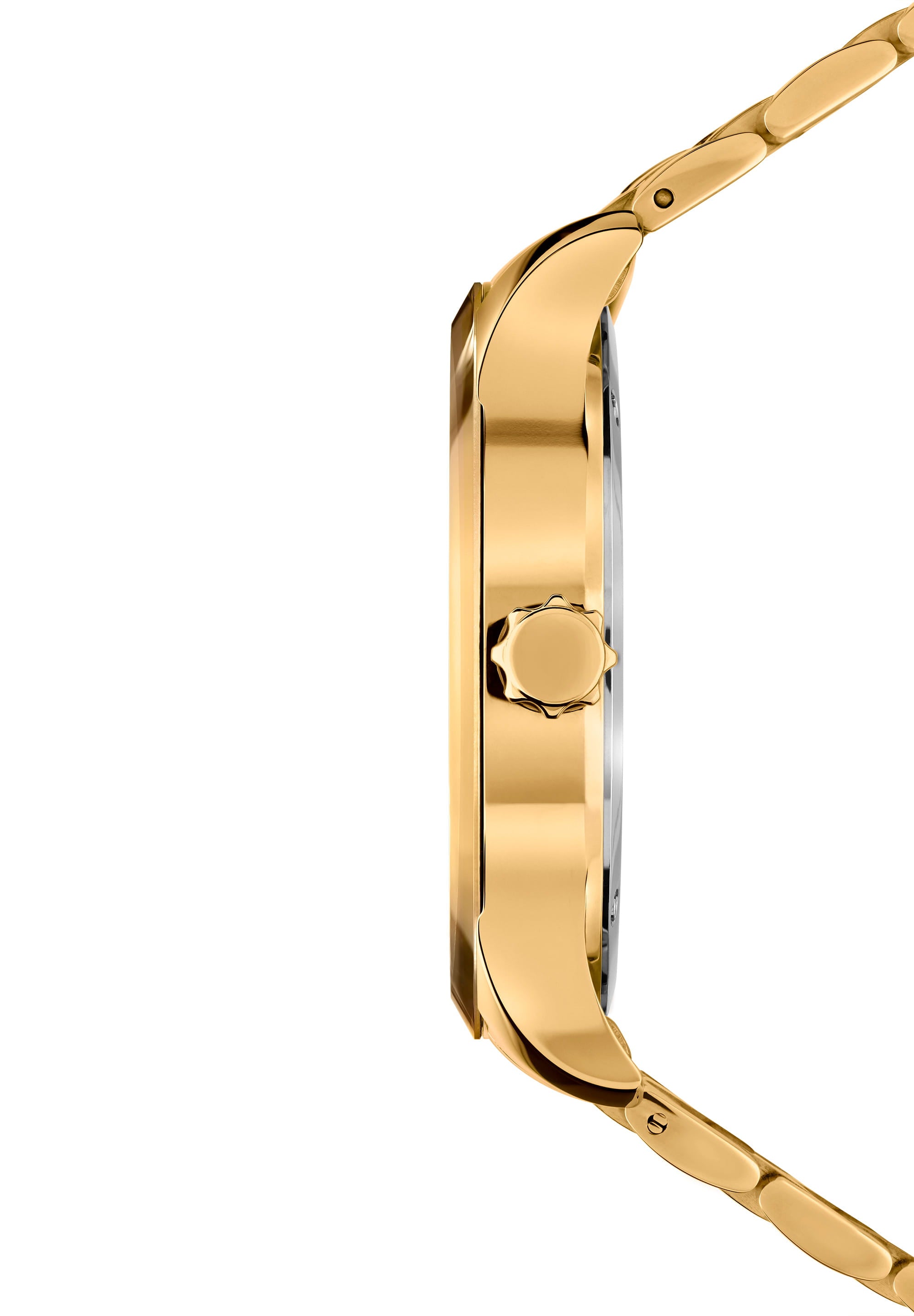 Tiro Swiss Men's Watch J4.247.L featuring a stainless steel case, gold plating, and a shiny sunray dial.