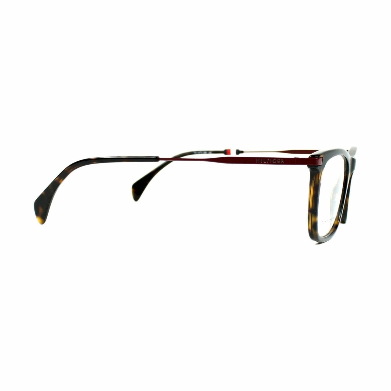 Tommy Hilfiger TH1472-086 Dark Havana Square Men's Acetate Eyeglasses showcasing a stylish square frame in dark brown color.