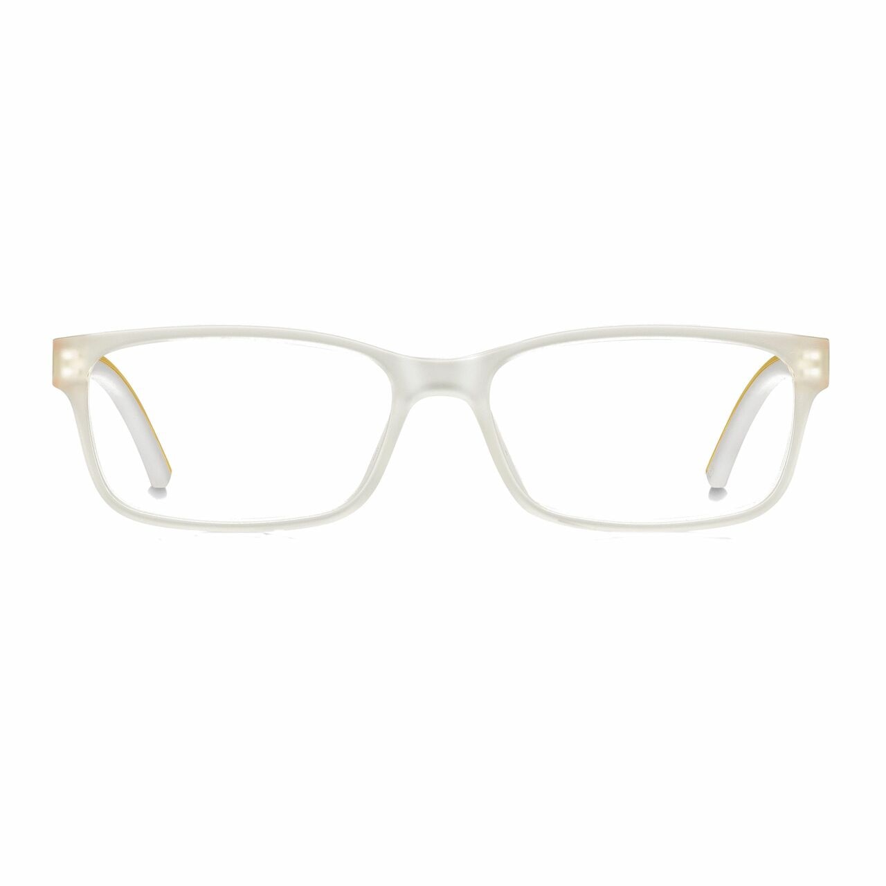 Tommy Hilfiger TH1495-900 Crystal Rectangular Men's Plastic Eyeglasses with a stylish crystal frame and demo lens.