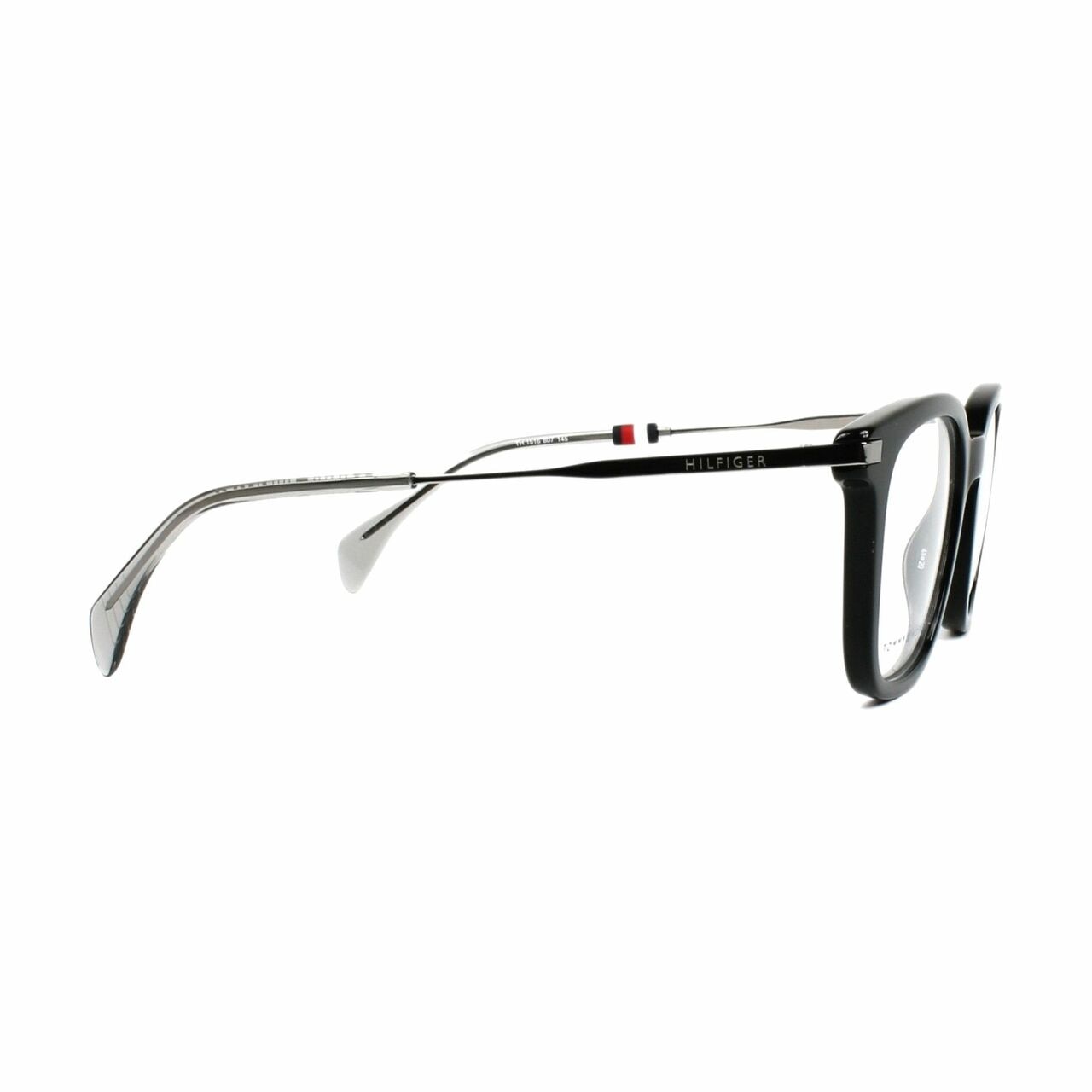 Tommy Hilfiger TH1516-807 Black Square Men's Acetate Eyeglasses showcasing a stylish black square frame, perfect for modern men.