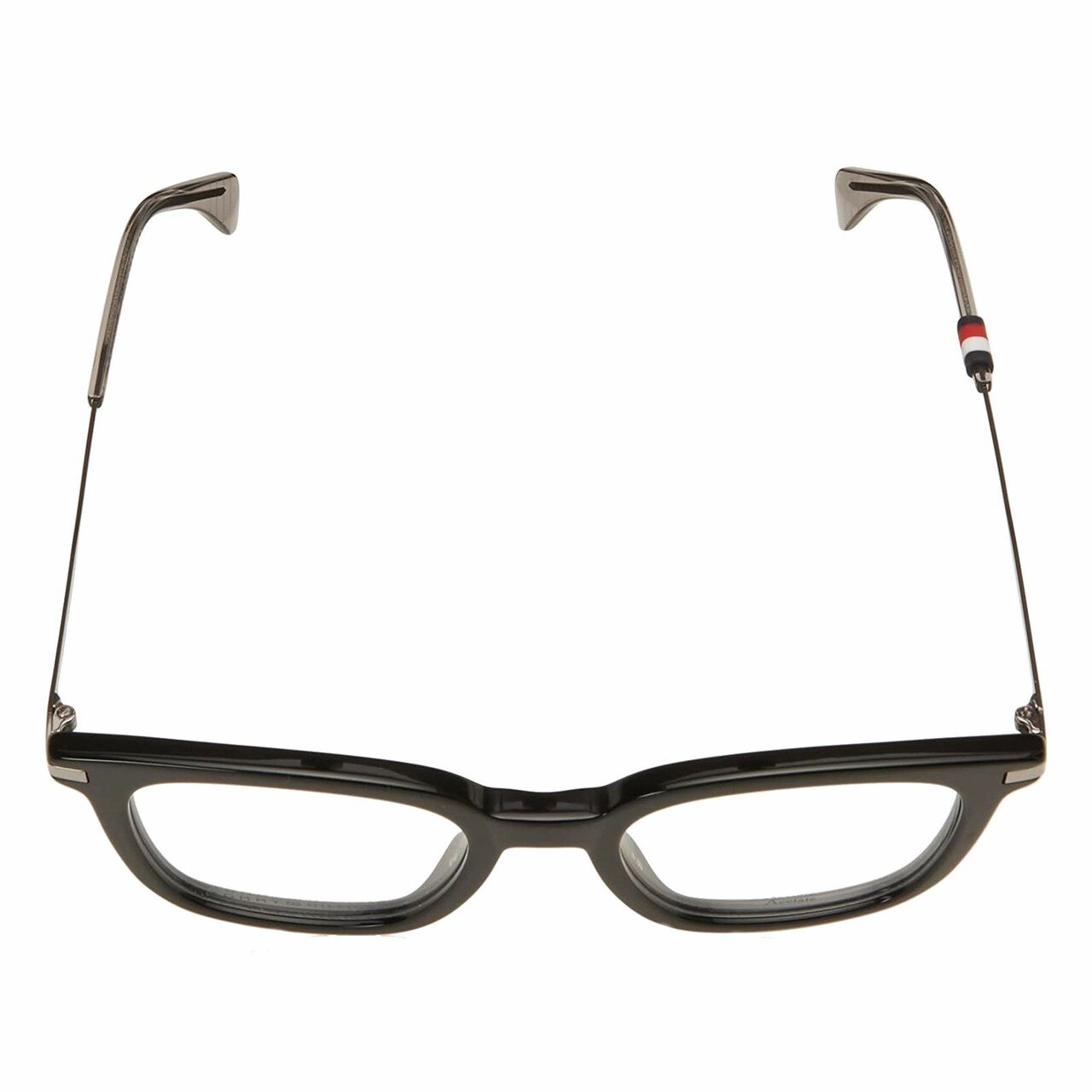 Tommy Hilfiger TH1516-807 Black Square Men's Acetate Eyeglasses showcasing a stylish black square frame, perfect for modern men.