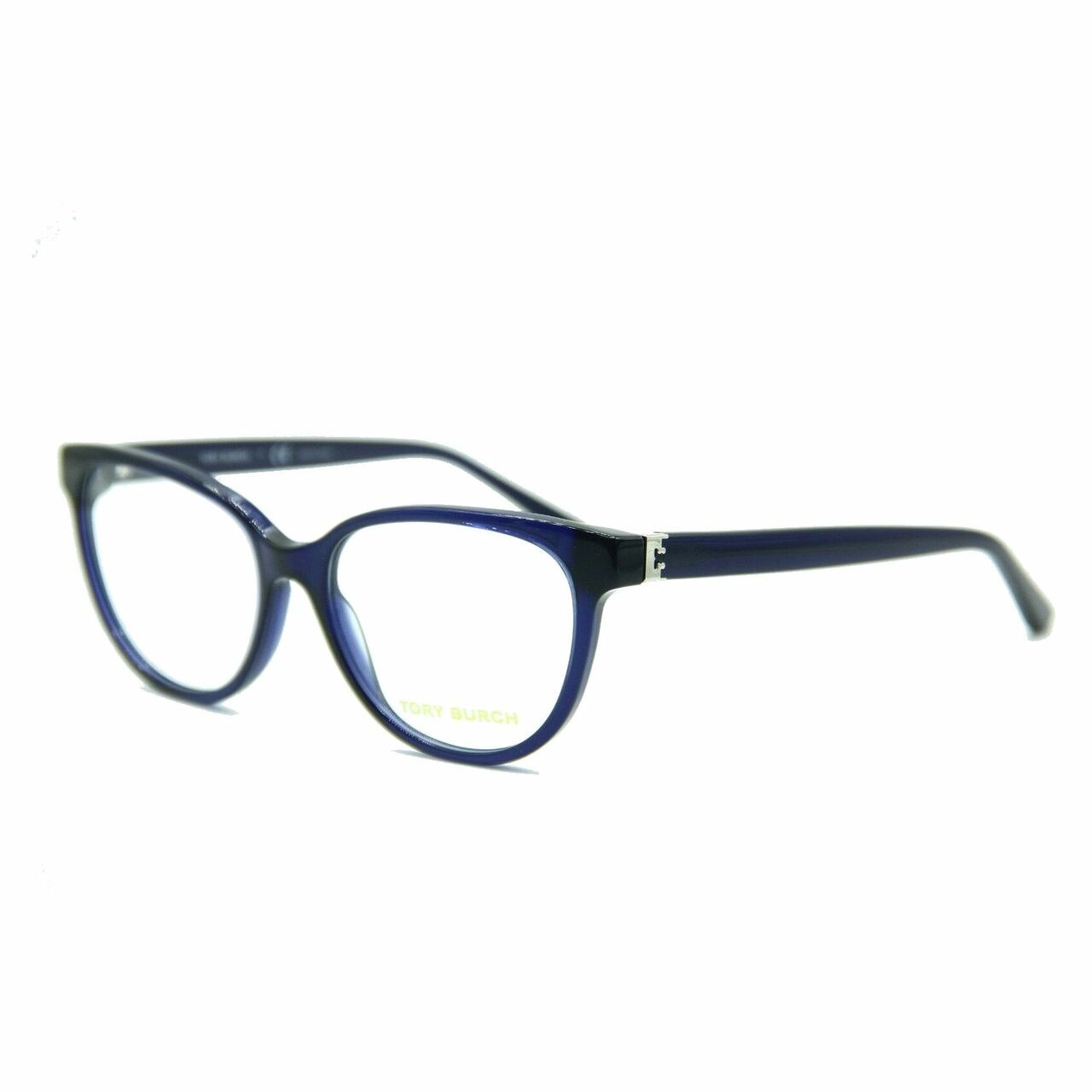 Tory Burch TY2071-1565 Navy Translucent Cat Eye Women's Plastic Eyeglasses showcasing elegant design and comfortable fit.