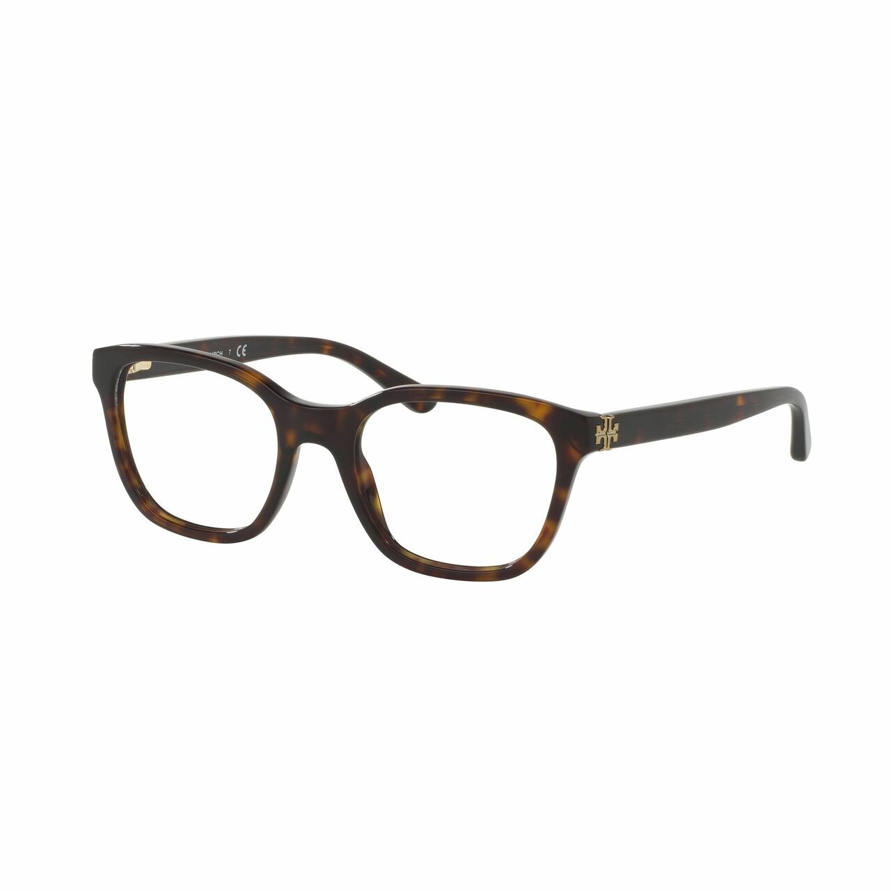 Tory Burch TY2073-1378 Dark Tortoise Square Women's Plastic Eyeglasses showcasing a stylish dark tortoise frame.