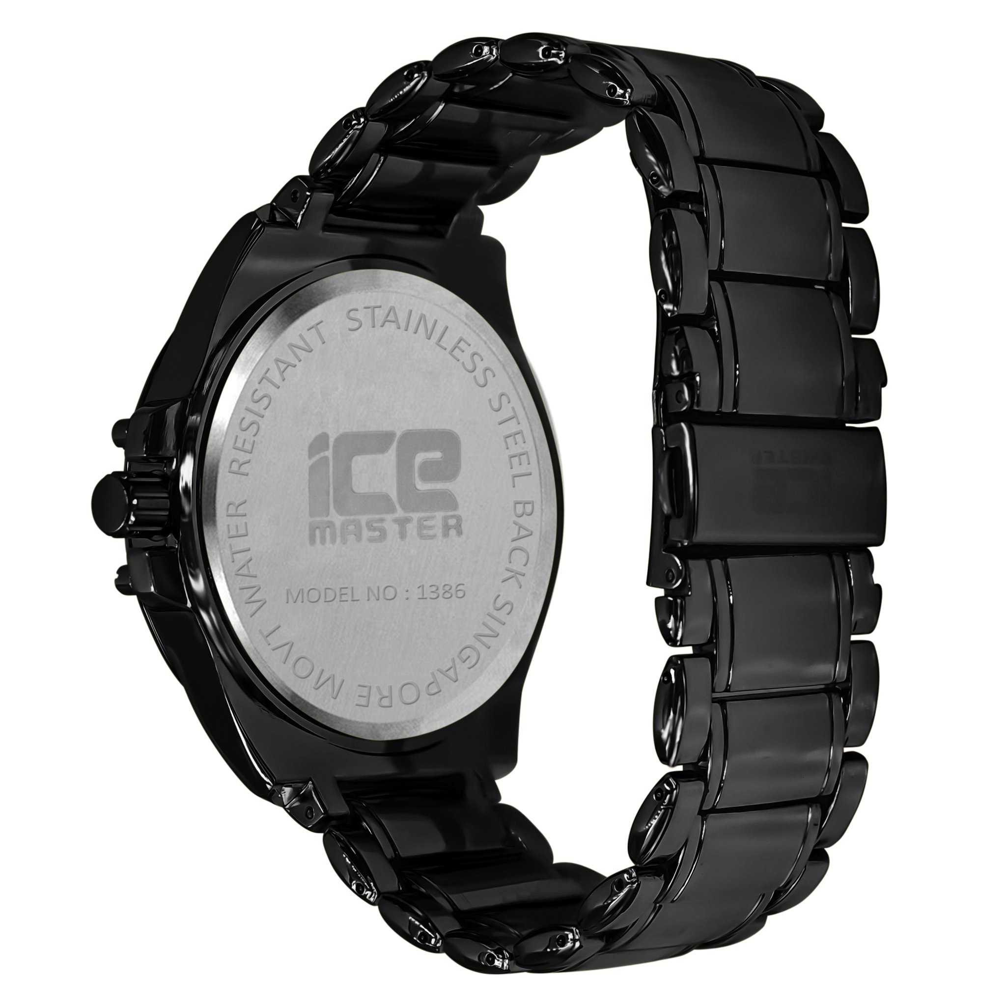 TRAIT Ice Master Watch featuring rhinestone crystals, adjustable links, and a classic design suitable for various occasions.