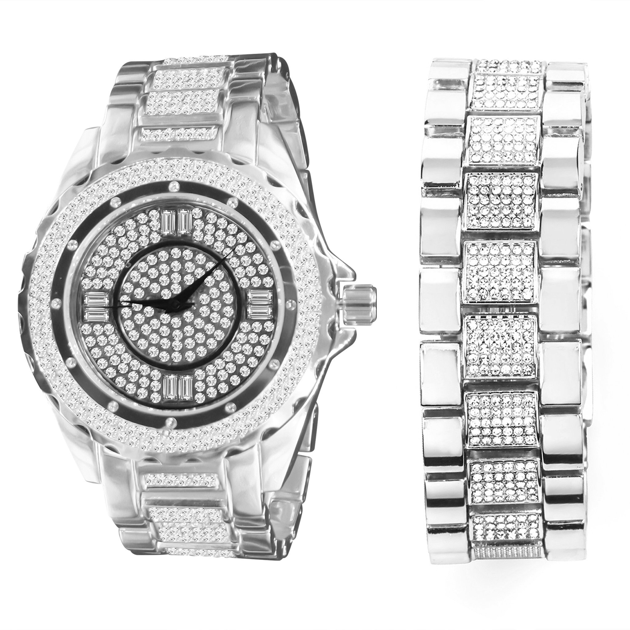 Ultra Bling Watch K9014-A featuring a sparkling design with a thick case and stylish appearance.