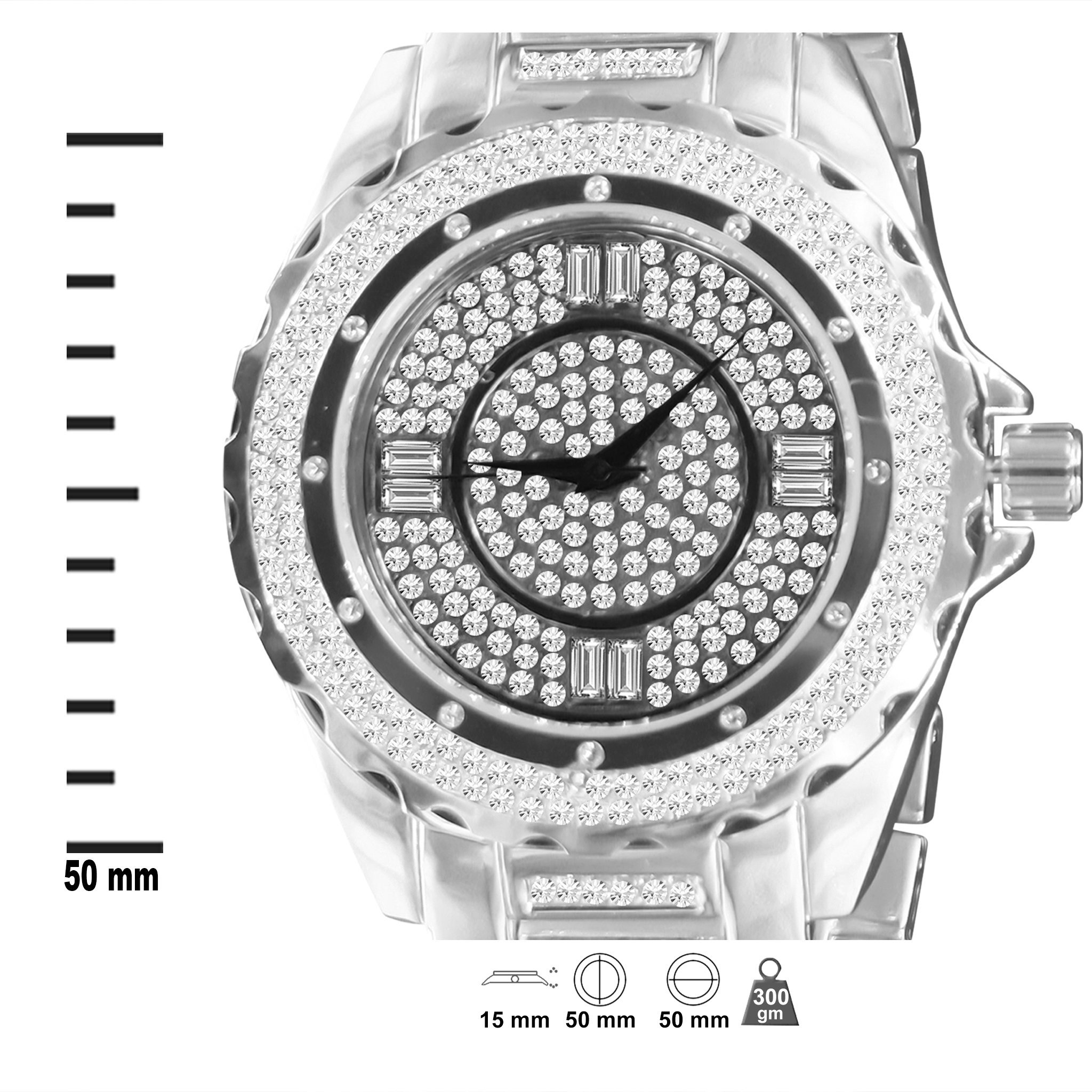 Ultra Bling Watch K9014-A featuring a sparkling design with a thick case and stylish appearance.