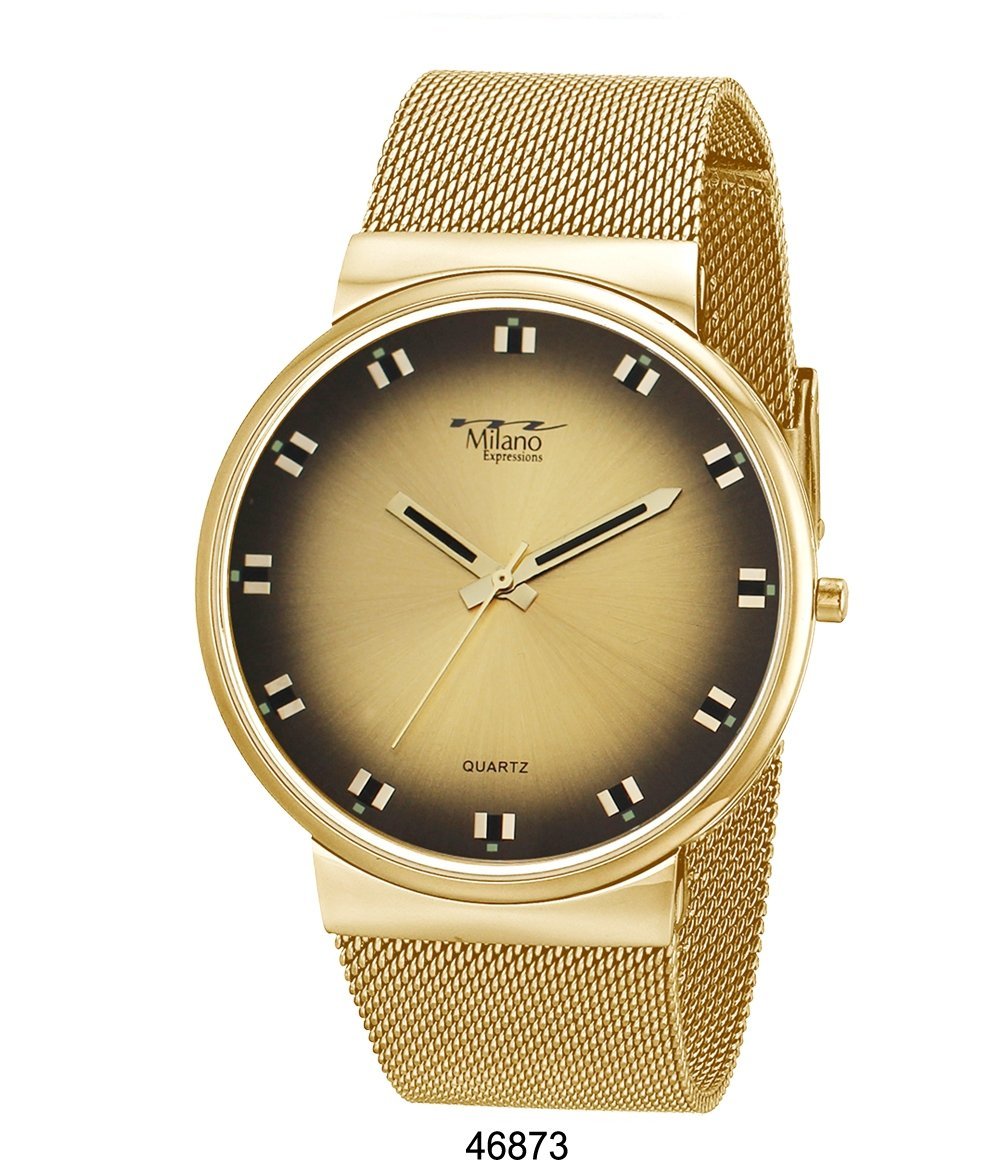 Urbana M Milano Expressions Gold Mesh Strap Watch featuring a stylish gold mesh strap and alloy case.