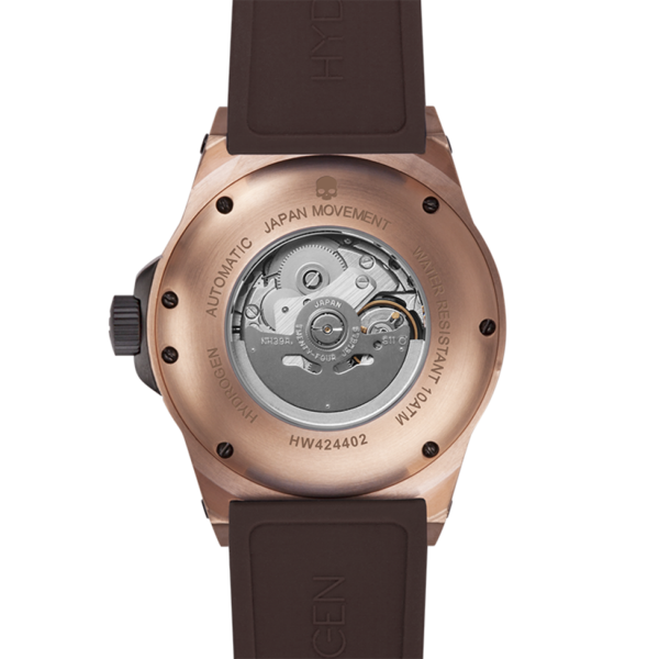 Vento Brown Rose Gold watch featuring a brown dial, rose gold stainless steel case, and brown silicone strap.