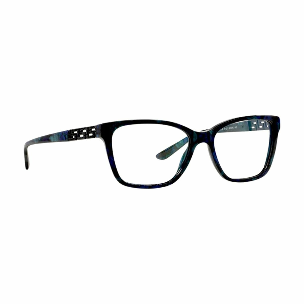 Versace VE3192B-5127 Marble Black Green Square Women's Plastic Eyeglasses showcasing a stylish design with a full-rim frame.