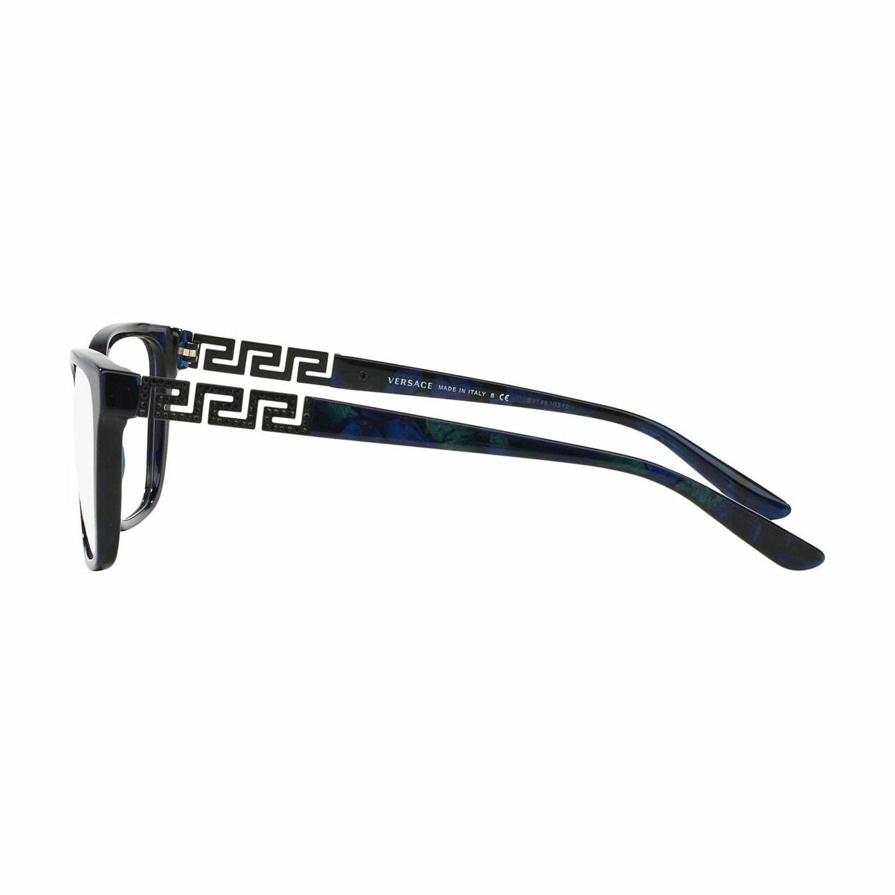 Versace VE3192B-5127 Marble Black Green Square Women's Plastic Eyeglasses showcasing a stylish design with a full-rim frame.