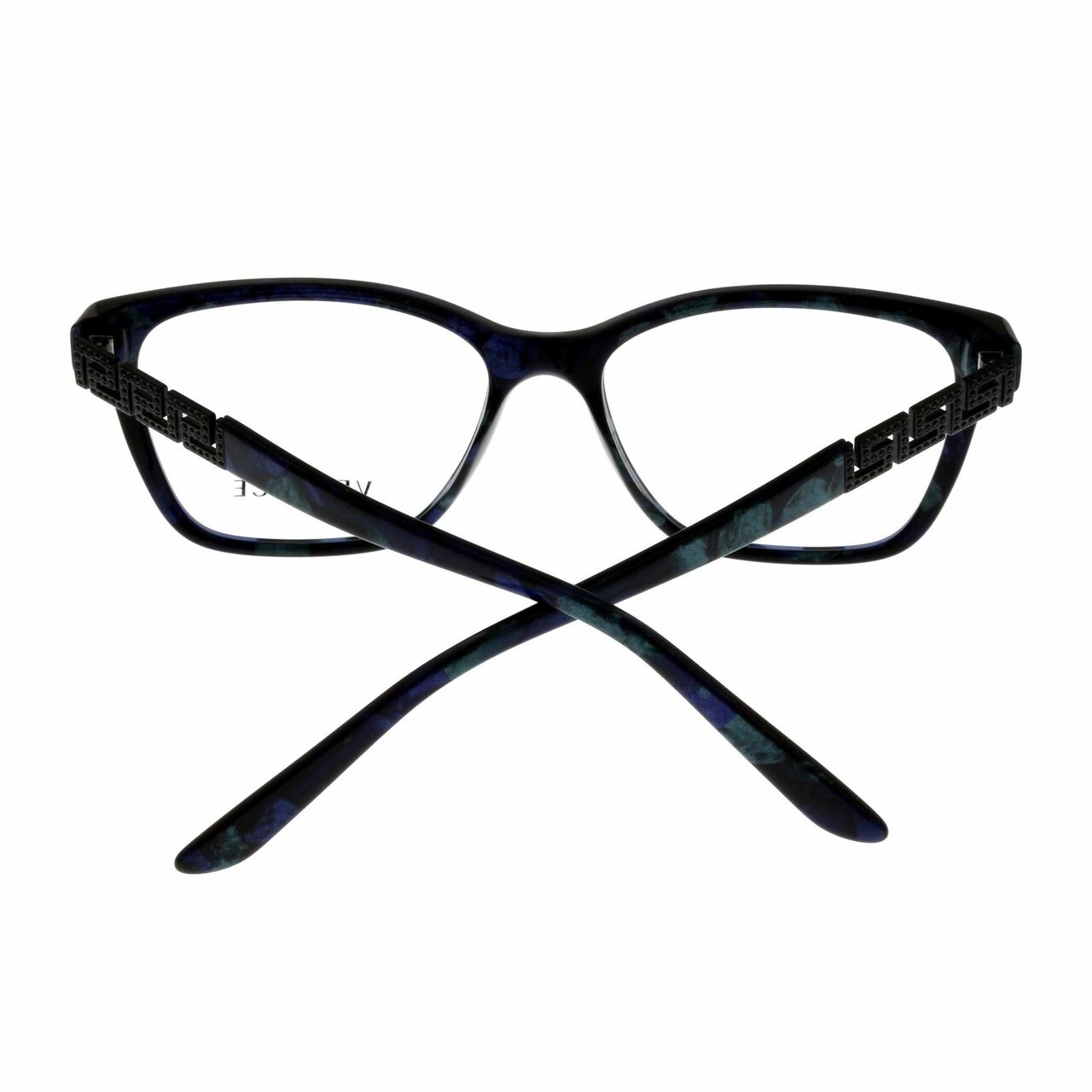 Versace VE3192B-5127 Marble Black Green Square Women's Plastic Eyeglasses showcasing a stylish design with a full-rim frame.