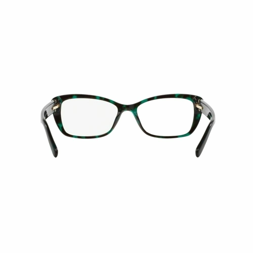 Versace VE3201-5076 Green Havana Rectangular Women's Plastic Eyeglasses showcasing a stylish full-rim design with a unique color blend.