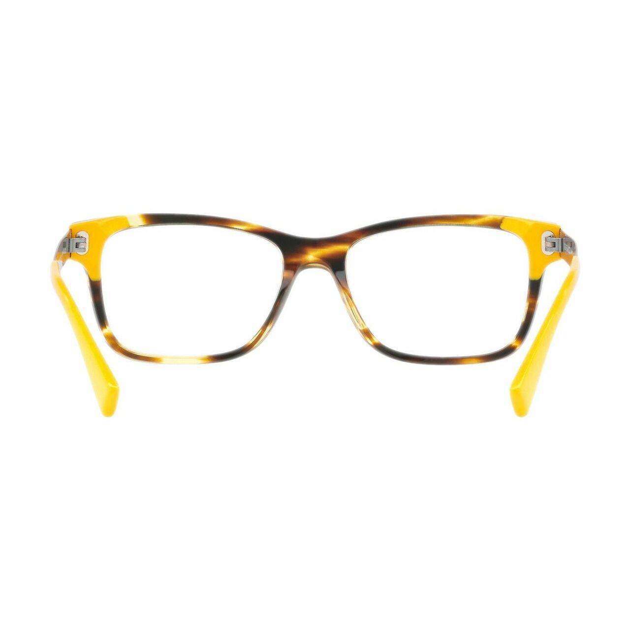 Versace VE3245-5236 Striped Havana Yellow Square Men's Plastic Eyeglasses with stylish design and durable frame.