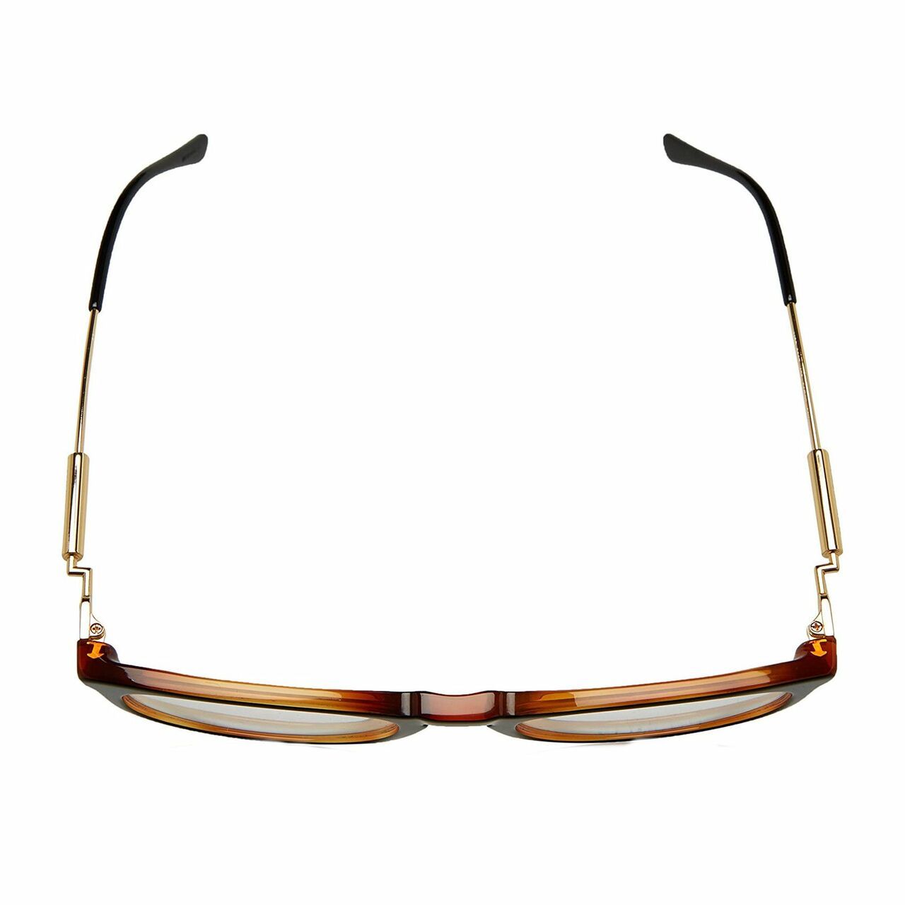 Versace VE3227-138 Black Transparent Orange Round Men's Plastic Eyeglasses displayed elegantly with a stylish case.