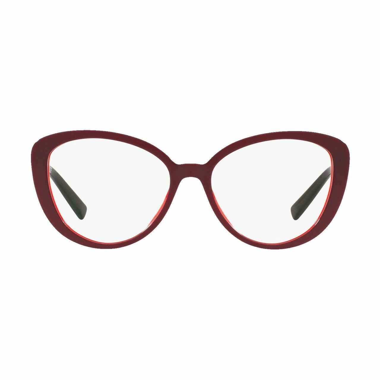 Versace VE3229-5188 Red Cat-Eye Women's Plastic Eyeglasses showcasing a bold red frame and stylish cat-eye shape.