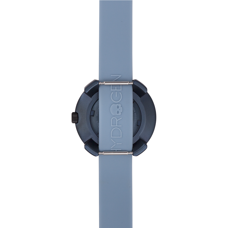 Vista Numero All Blue luxury sports watch featuring a blue toned brushed dial and silicone strap.