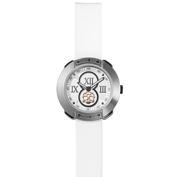 Vista Roman Silver White watch featuring a brushed silver dial and white silicone strap in a stylish 29mm stainless steel case.