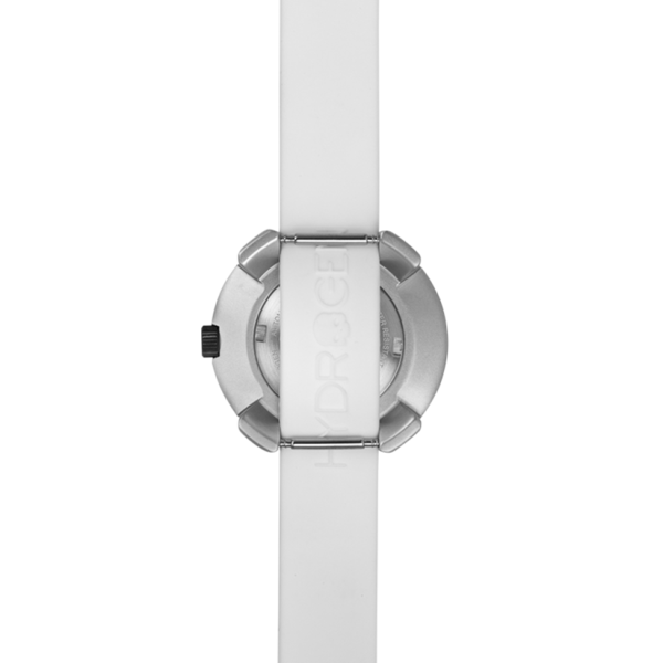 Vista Roman Silver White watch featuring a brushed silver dial and white silicone strap in a stylish 29mm stainless steel case.