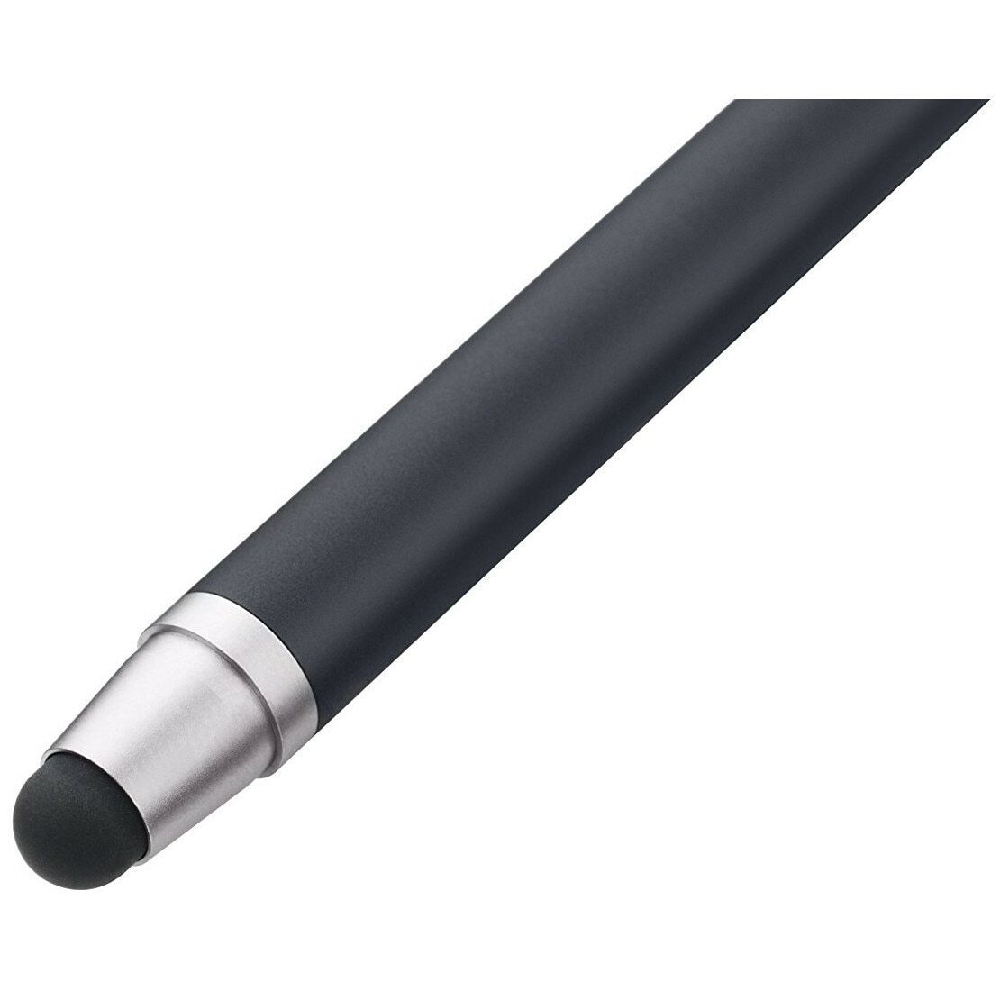 Wacom Bamboo CS100K Black Pen stylus for iPad, featuring a sleek brushed aluminum design and carbon fiber nib.