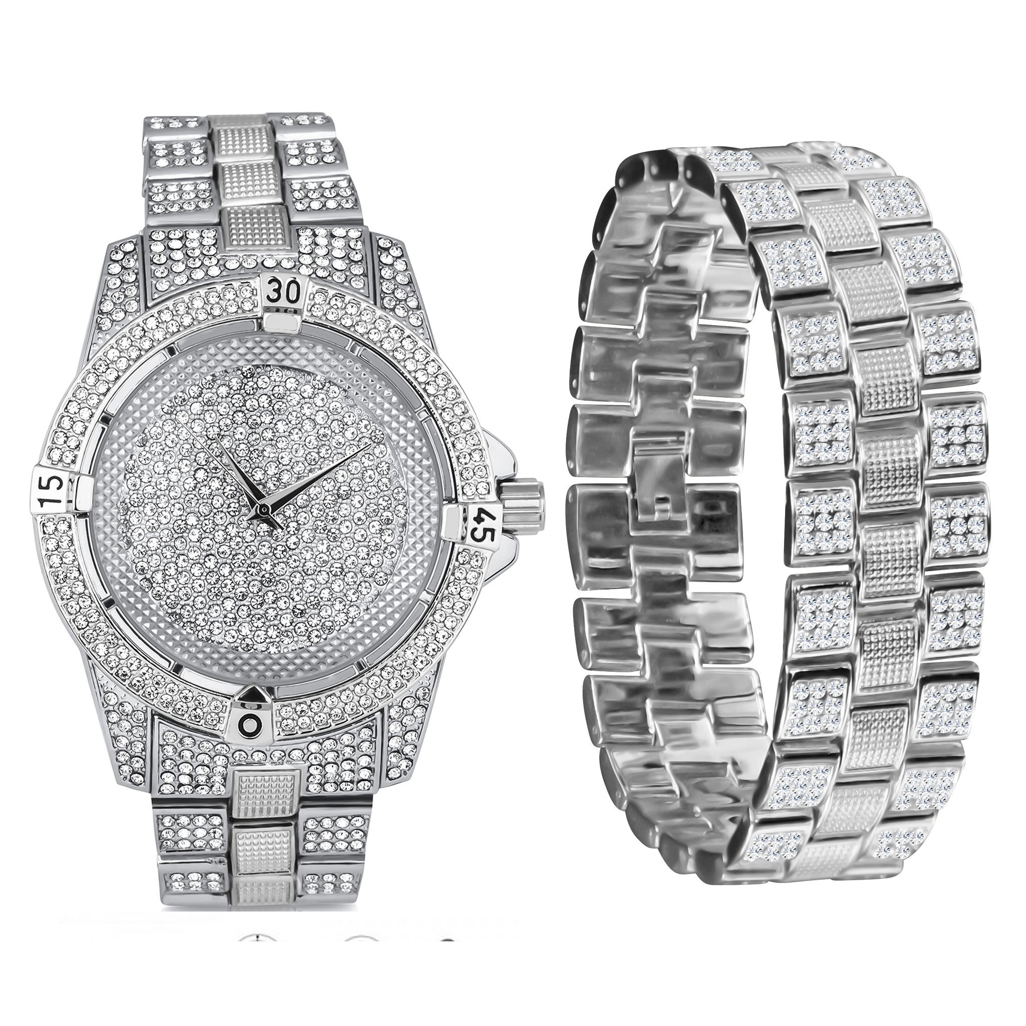 Elegant Watch & Bracelet Set featuring a stylish watch with a 16mm case and a matching bracelet, perfect for any occasion.