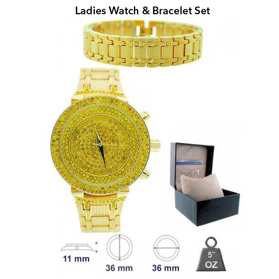 Elegant women's watch and bracelet set featuring a stylish design, perfect for any occasion.