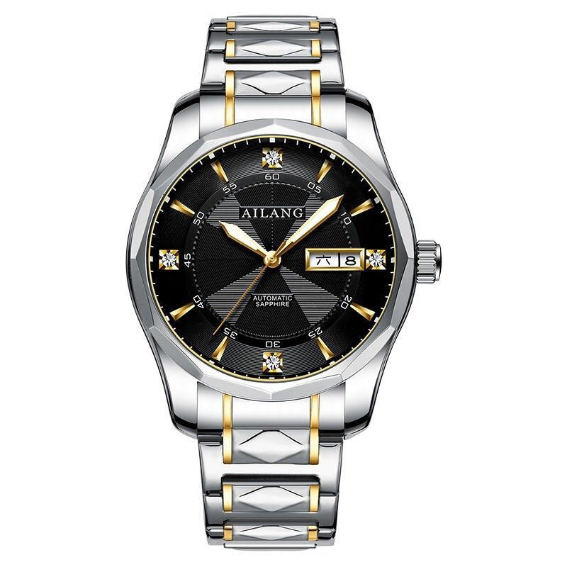 Waterproof Casual Men's Automatic Mechanical Watch with a sleek design, featuring a 43mm dial and butterfly clasp.