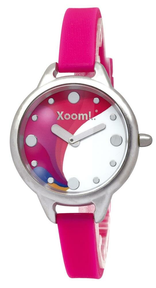 Xoom 92510222 Armbanduhr mit elegantem Edelstahlgehäuse und Silikonband, ideal für Damen.