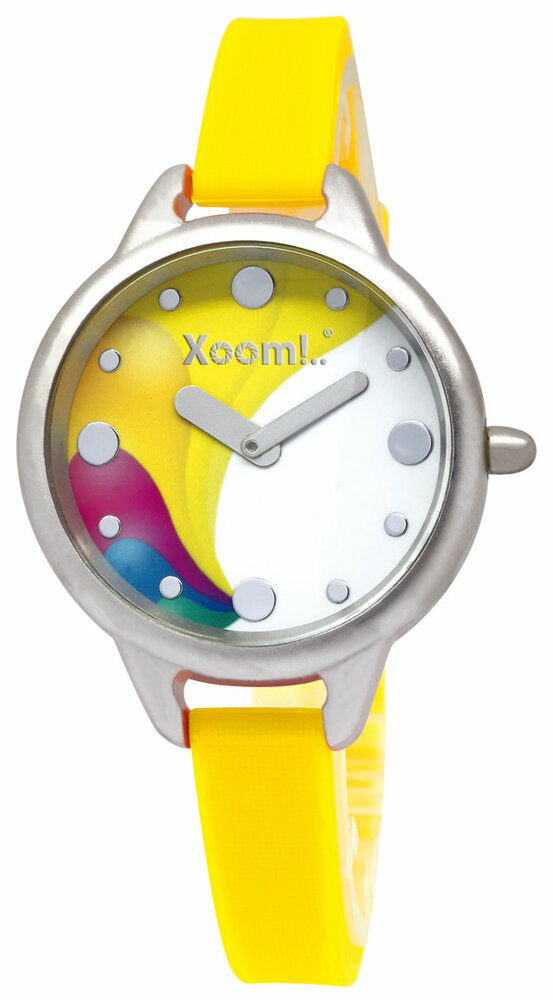 Xoom 92510222 Armbanduhr mit elegantem Edelstahlgehäuse und Silikonband, ideal für Damen.