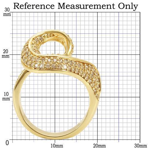 0W317 Gold Brass Ring featuring a clear AAA Grade CZ stone, showcasing its elegant design and luxurious gold finish.