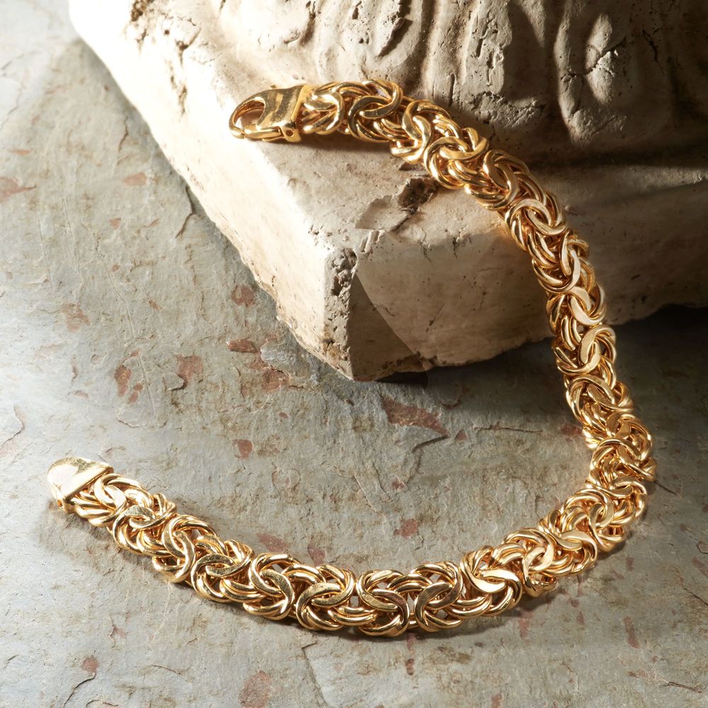 14K Gold Plating Milan Inspired Thick Cut Chain Link Bracelet featuring a bold design and lobster clasp, perfect for stylish accessorizing.