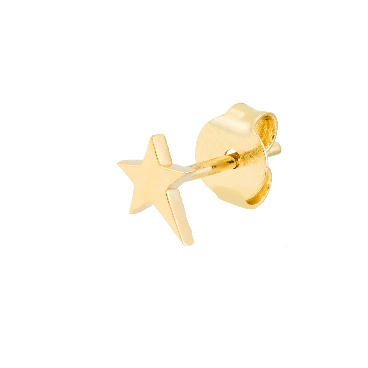 Elegant 14K gold star stud earrings showcasing a celestial design, perfect for any outfit.