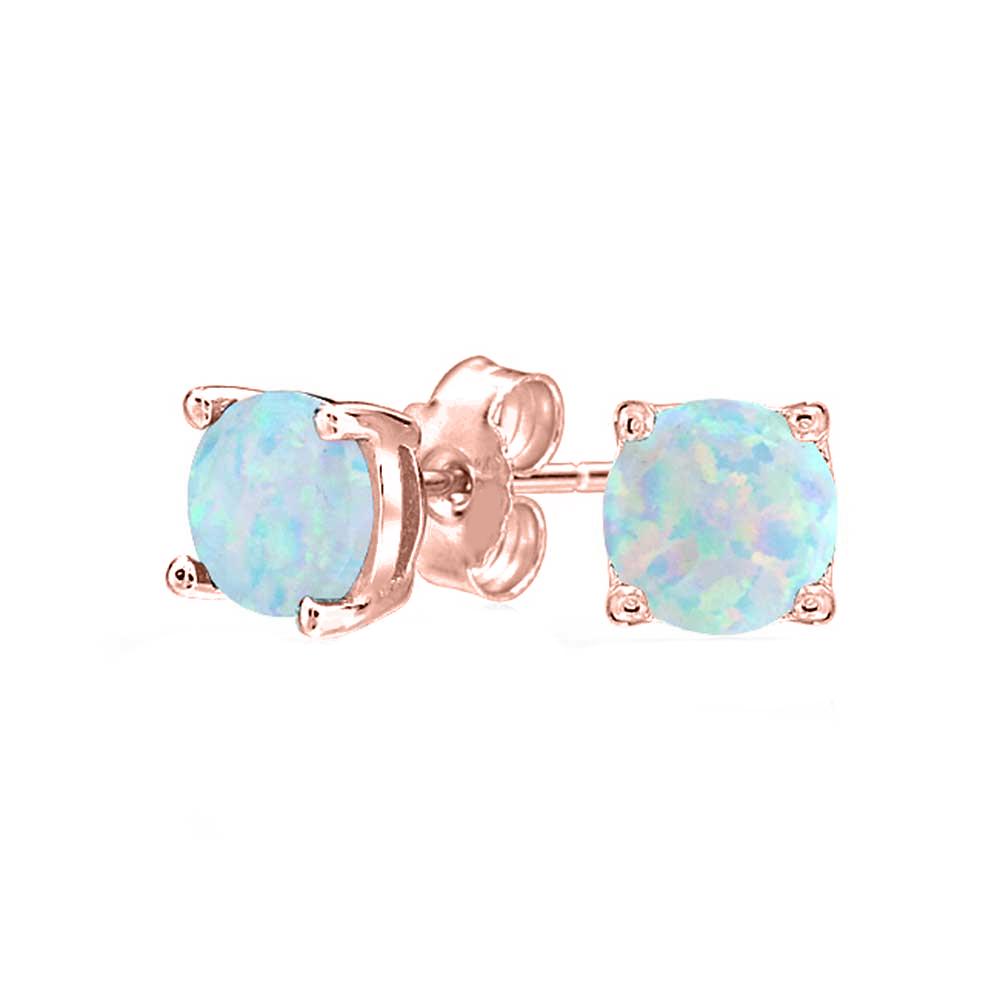 Elegant 1.55 CTTW Oceanic Opal Classic Studs in 18K Gold Plating, showcasing shimmering opal stones and luxurious gold finish.