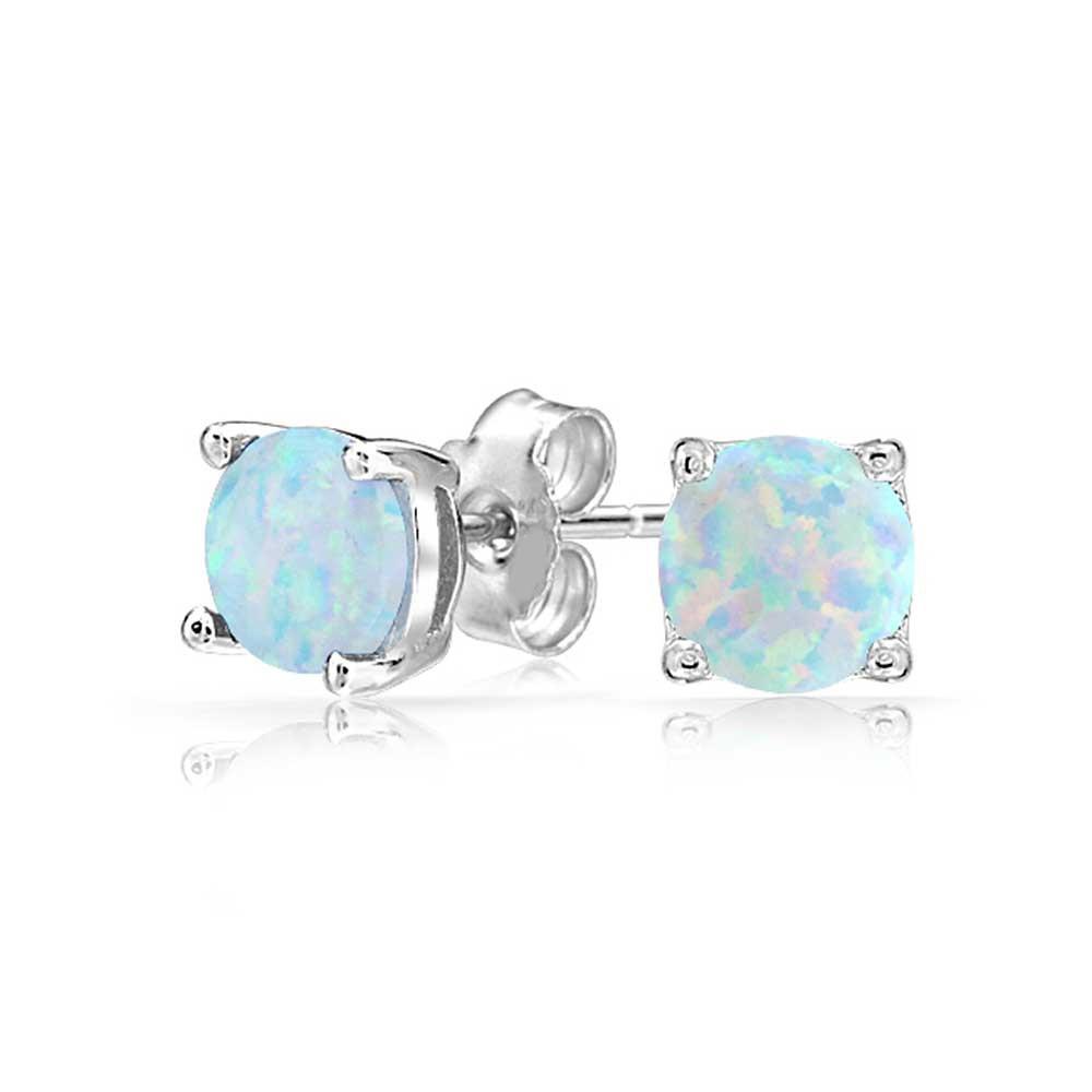 Elegant 1.55 CTTW Oceanic Opal Classic Studs in 18K Gold Plating, showcasing shimmering opal stones and luxurious gold finish.