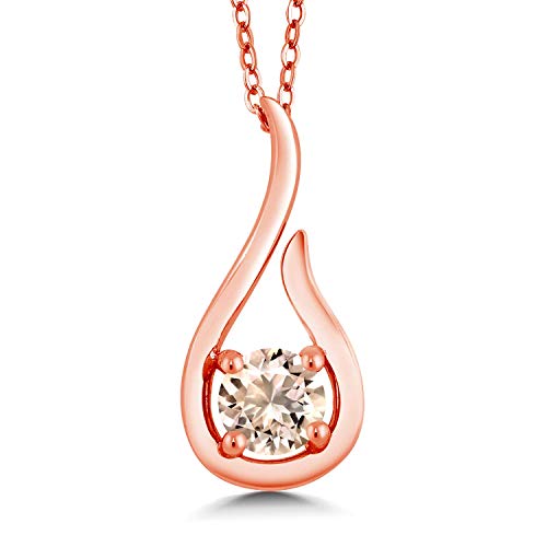 Elegant 1.60 CTTW Morganite Dangling Harp Pendant Necklace in 14K Rose Gold, showcasing a beautiful harp design with sparkling morganite stones.