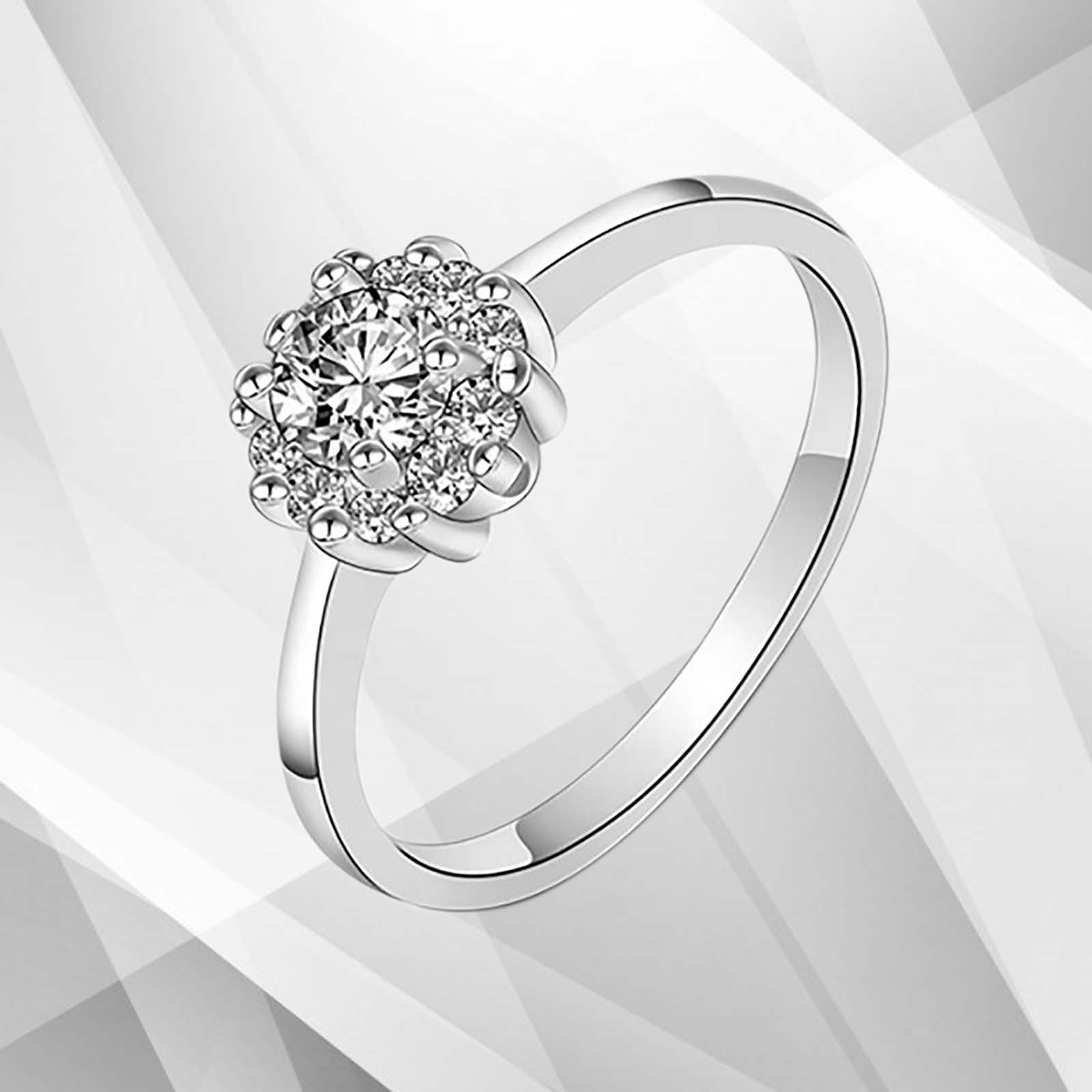 1.8Ct Round-Cut CZ Diamonds Halo Bridal Engagement Ring in 9Ct White Gold, showcasing its elegant design and sparkling diamonds.