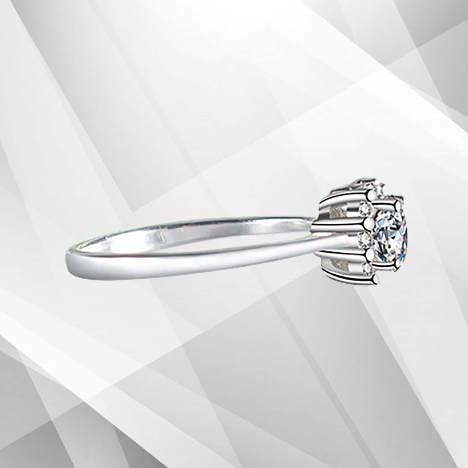 1.8Ct Round-Cut CZ Diamonds Halo Bridal Engagement Ring in 9Ct White Gold, showcasing its elegant design and sparkling diamonds.