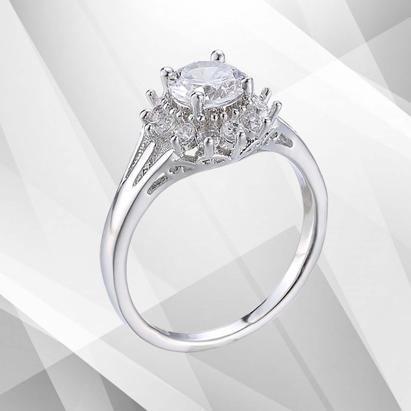 1.8Ct Round-Cut Diamond Cushion Halo Bridal Engagement Ring in 18K white gold, featuring a sparkling central diamond surrounded by a halo of smaller stones.