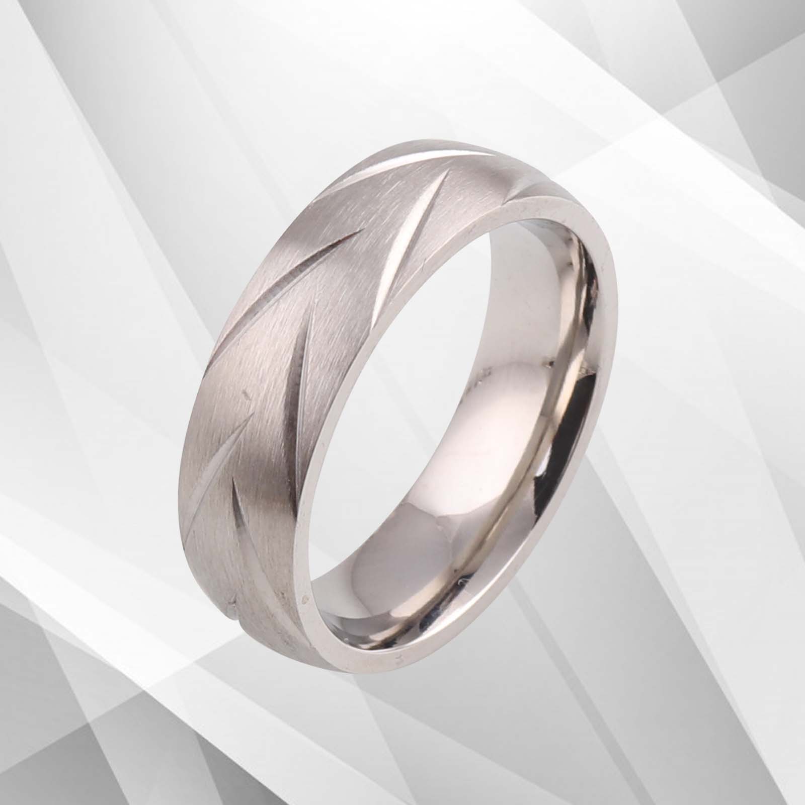 18Ct White Gold Over Men's Anniversary Wedding Tungsten Carbide Band, featuring a brushed finish and sparkling white gold interior.