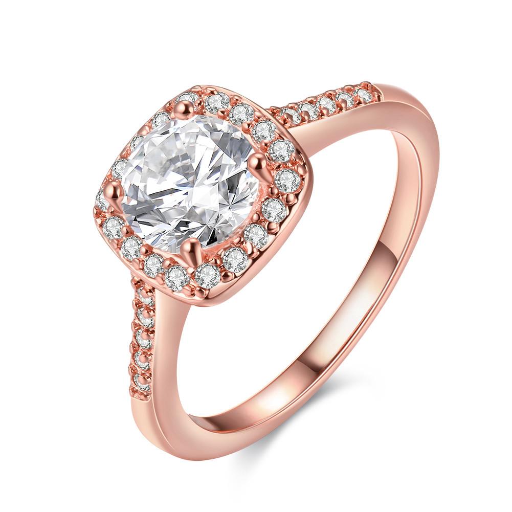 Elegant 18K Gold-Plated Halo Ring featuring 29 Austrian Elements crystals, showcasing a luxurious design.