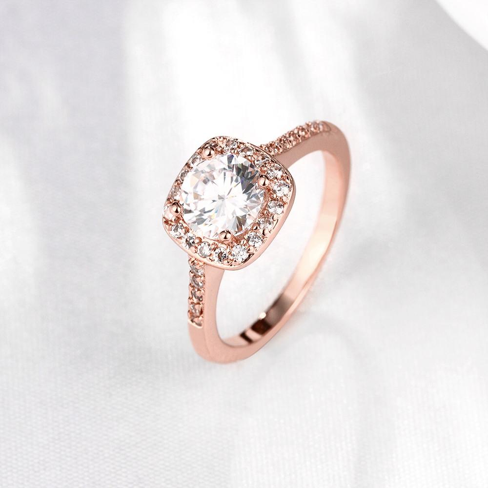 Elegant 18K Gold-Plated Halo Ring featuring 29 Austrian Elements crystals, showcasing a luxurious design.